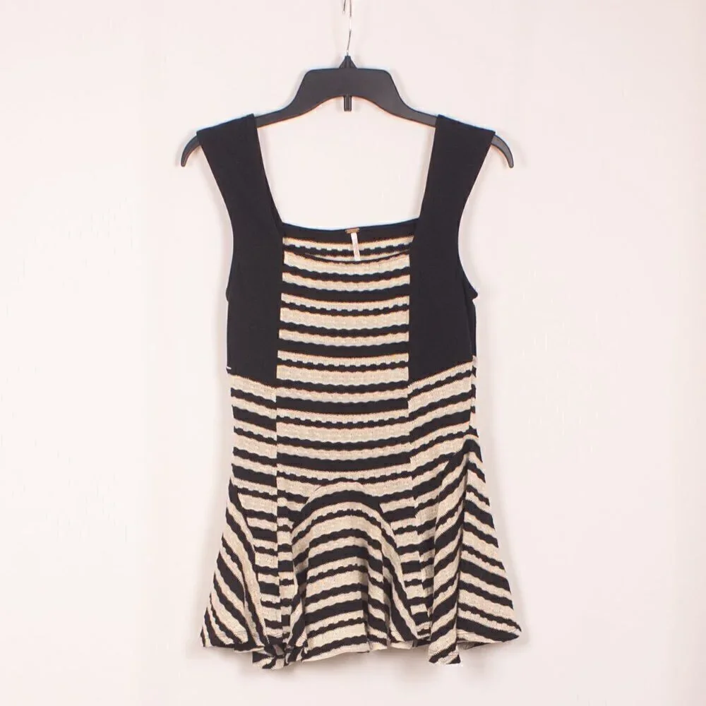 FREE PEOPLE Sedwick Striped Peplum Top Size S - Picture 4 of 6